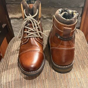 Men's Brown Leather Lace-Up Boots